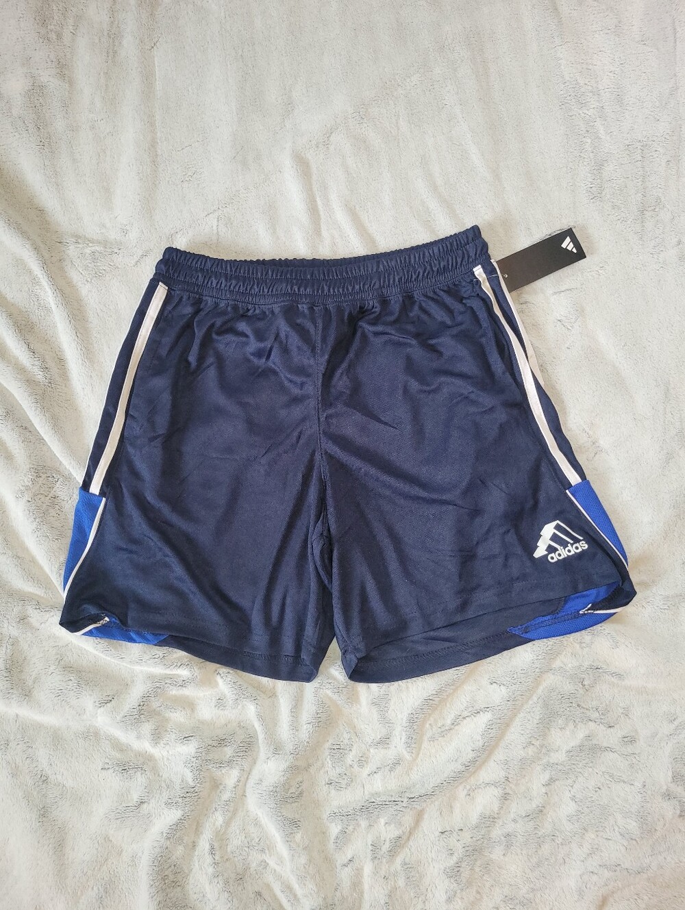 Adidas Mens Large Mesh Athletic Shorts Performance Gym Navy Blue Pockets IH7495